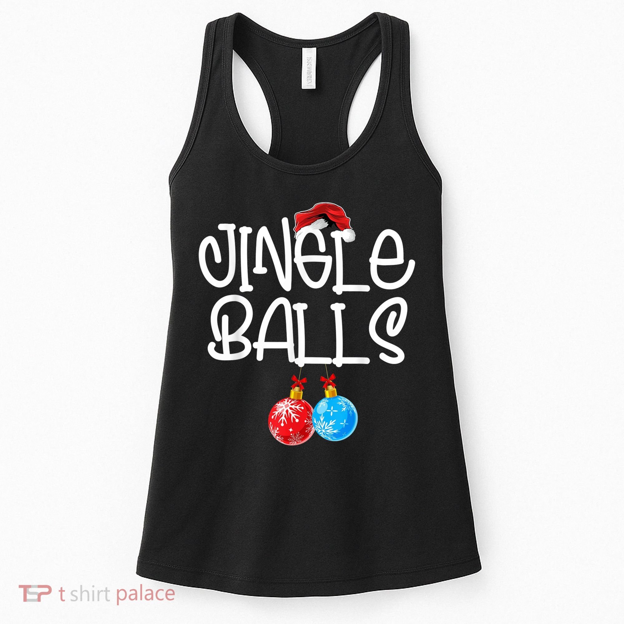 Jingle Balls Tinsel Tits Couple Funny Christmas Matching Women's Tank Top