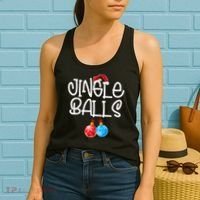 Jingle Balls Tinsel Tits Couple Funny Christmas Matching Women's Tank Top thumb 2
