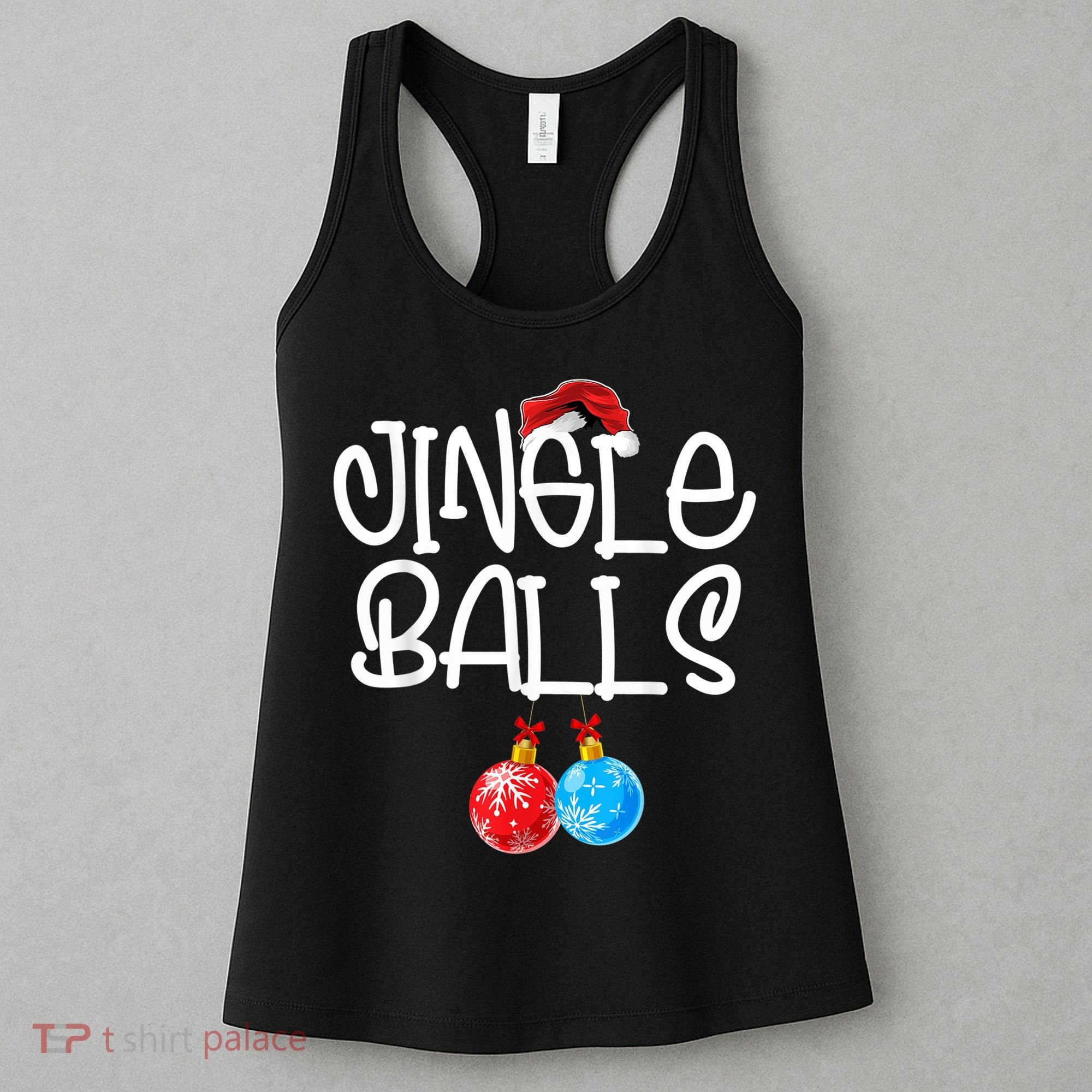 Jingle Balls Tinsel Tits Couple Funny Christmas Matching Women's Tank Top