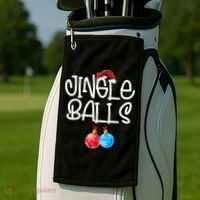 Jingle Balls Tinsel Tits Couple Funny Christmas Matching Golf Towel thumb 2