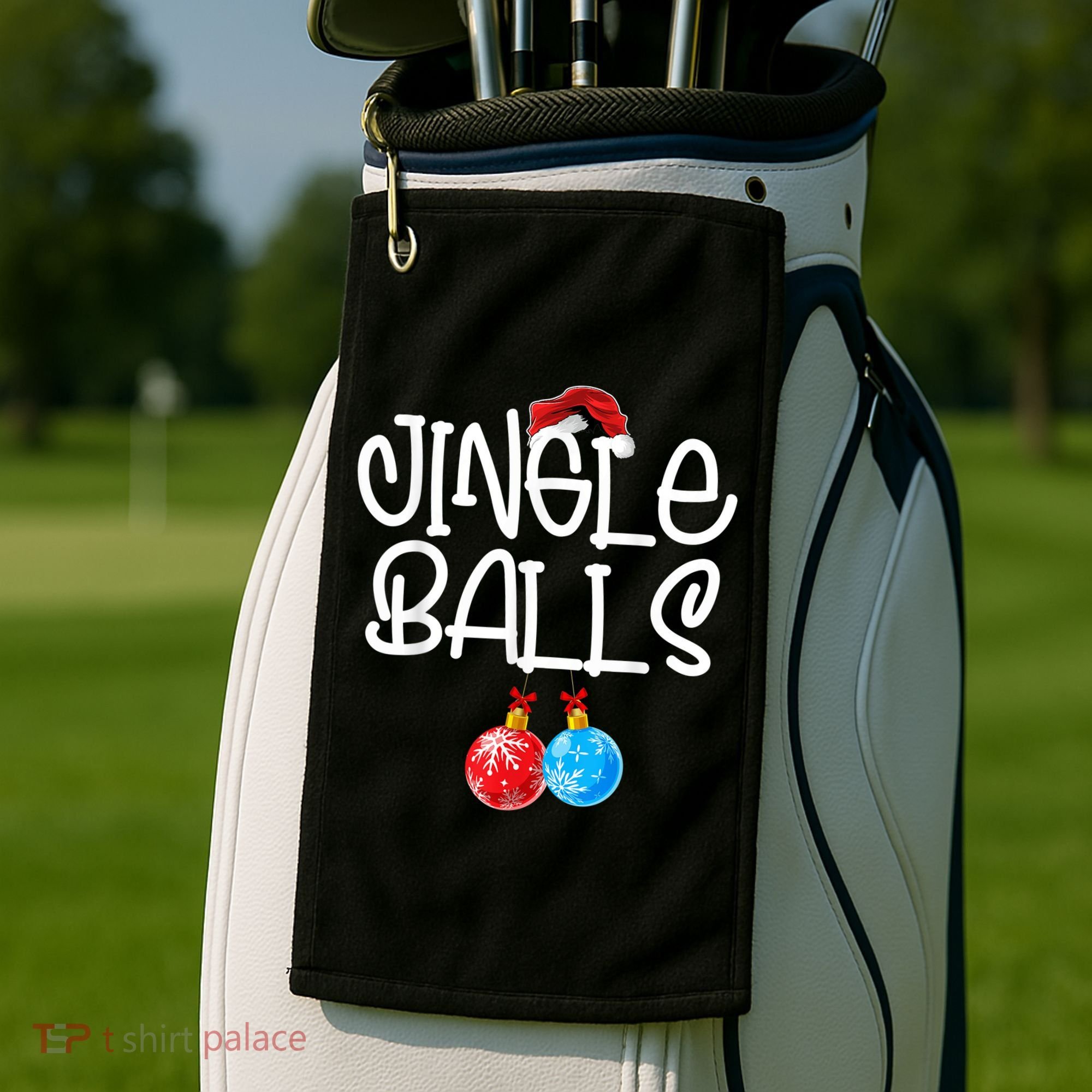 Jingle Balls Tinsel Tits Couple Funny Christmas Matching Golf Towel