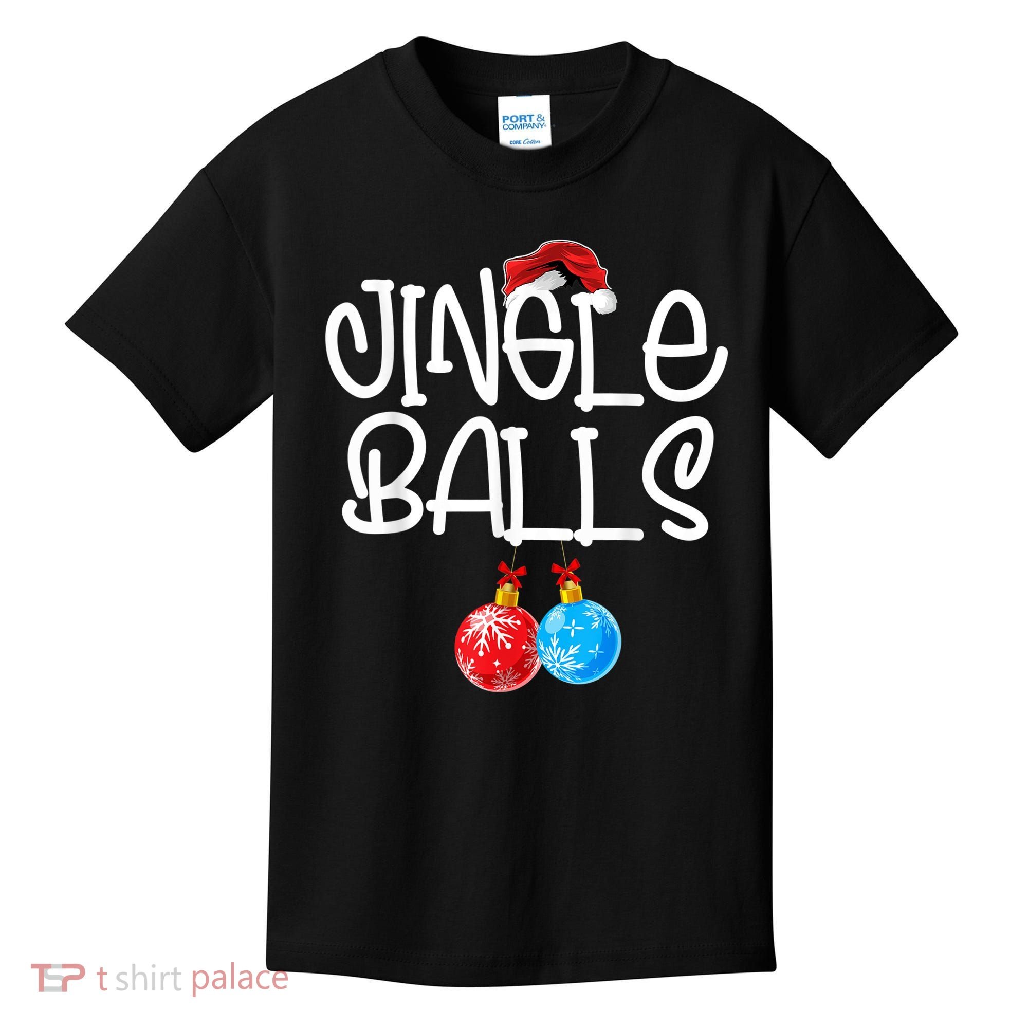 Jingle Balls Tinsel Tits Couple Funny Christmas Matching Kids T-Shirt