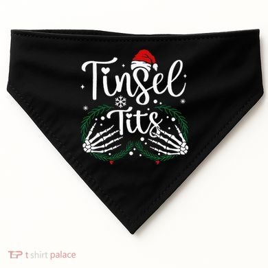 Jingle Balls Tinsel Tits Matching Xmas Couples USA-Made Doggie Bandana