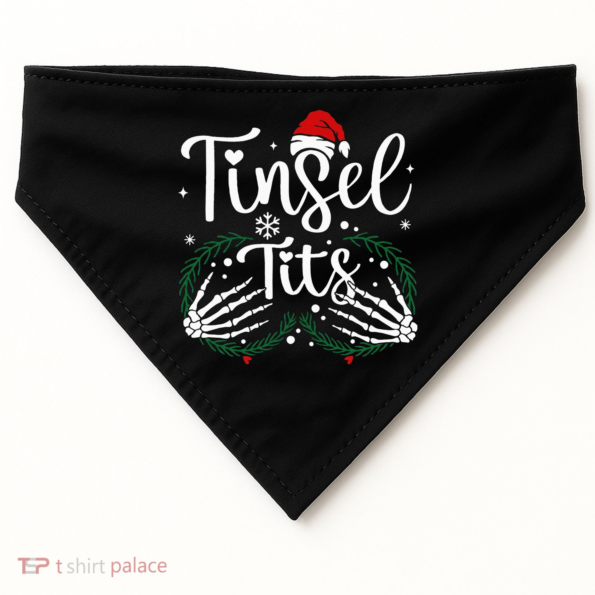 Jingle Balls Tinsel Tits Matching Xmas Couples USA-Made Doggie Bandana