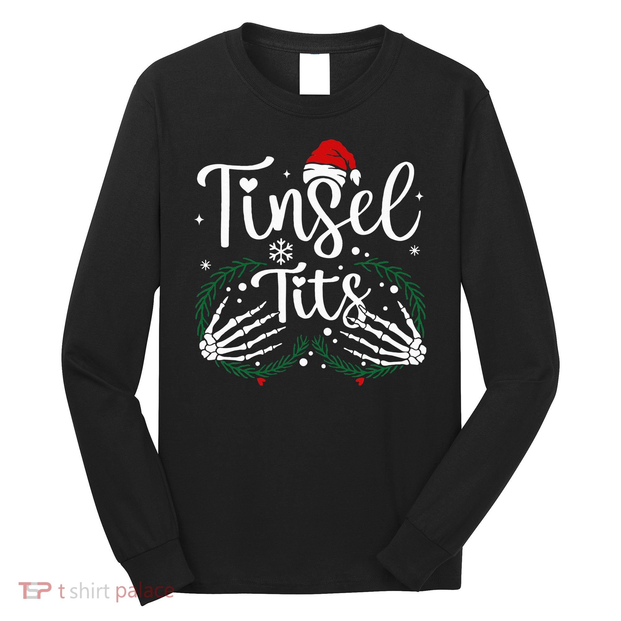 Jingle Balls Tinsel Tits Matching Xmas Couples Long Sleeve Shirt
