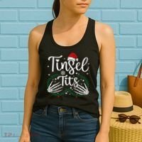 Jingle Balls Tinsel Tits Matching Xmas Couples Women's Tank Top thumb 2