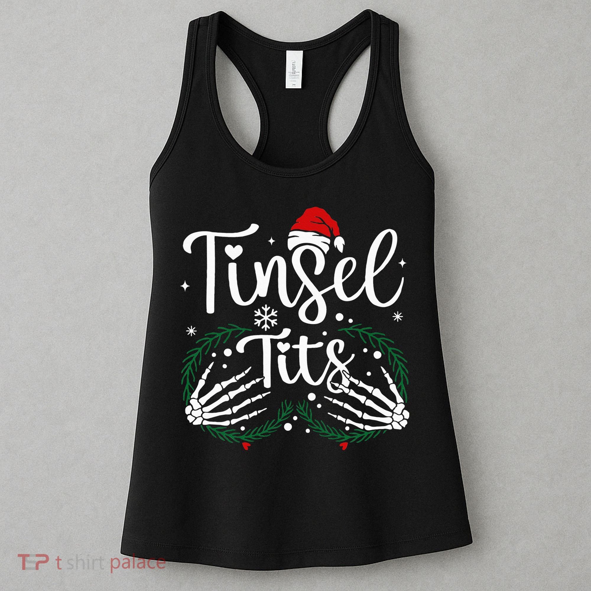 Jingle Balls Tinsel Tits Matching Xmas Couples Women's Tank Top