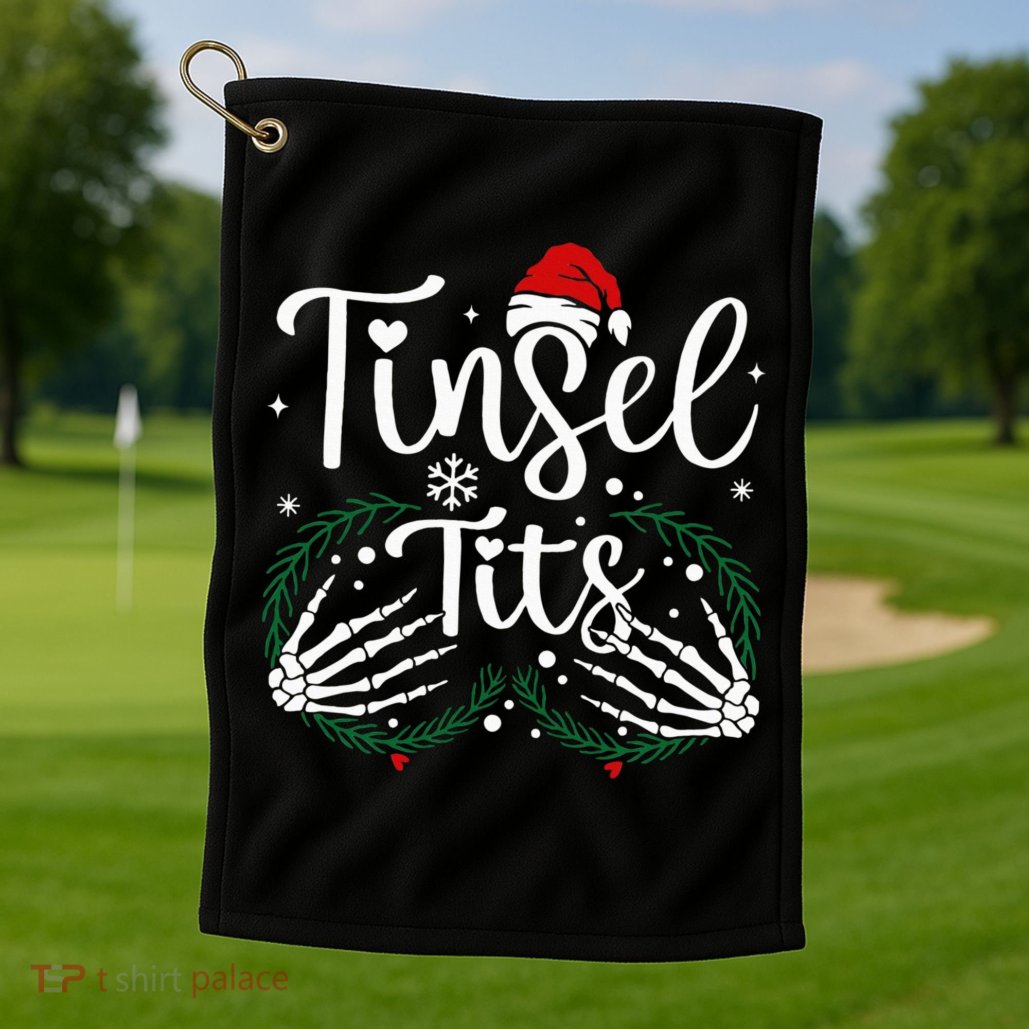 Jingle Balls Tinsel Tits Matching Xmas Couples Golf Towel