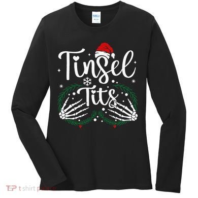 Jingle Balls Tinsel Tits Matching Xmas Couples Women's Long Sleeve Shirt