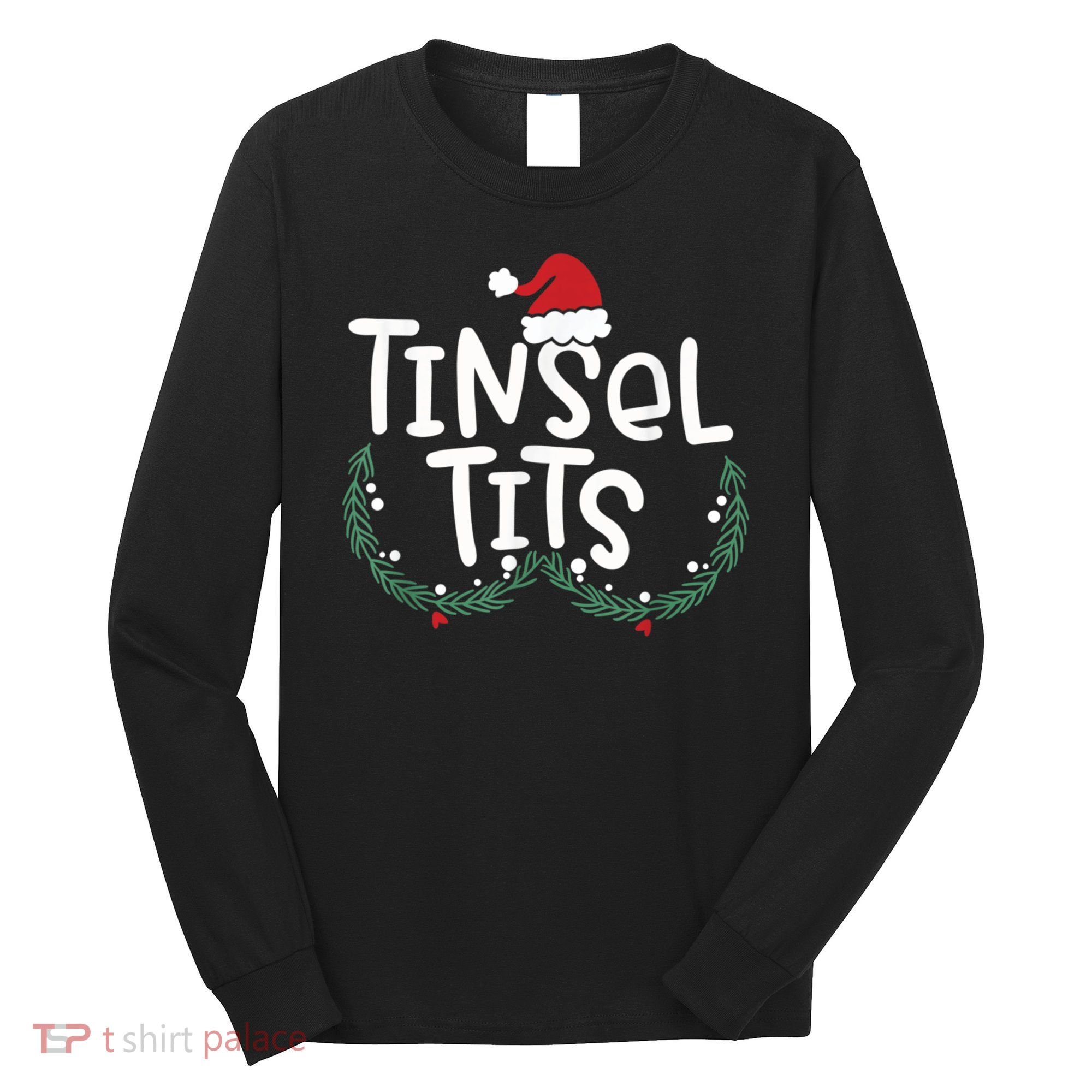 Jingle Balls Tinsel Tits Couples Christmas Matching Couple Long Sleeve Shirt