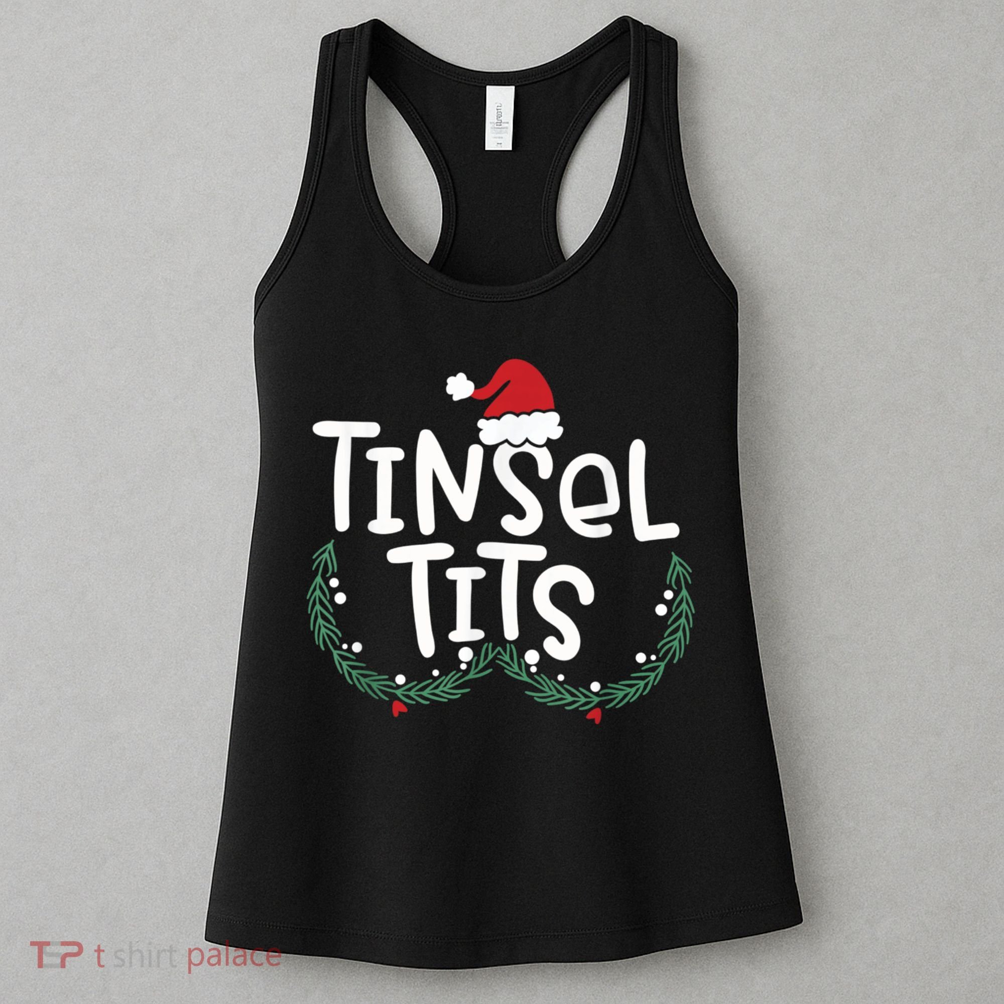 Jingle Balls Tinsel Tits Couples Christmas Matching Couple Women's Tank Top