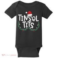 Jingle Balls Tinsel Tits Couples Christmas Matching Couple Baby Bodysuit thumb 0