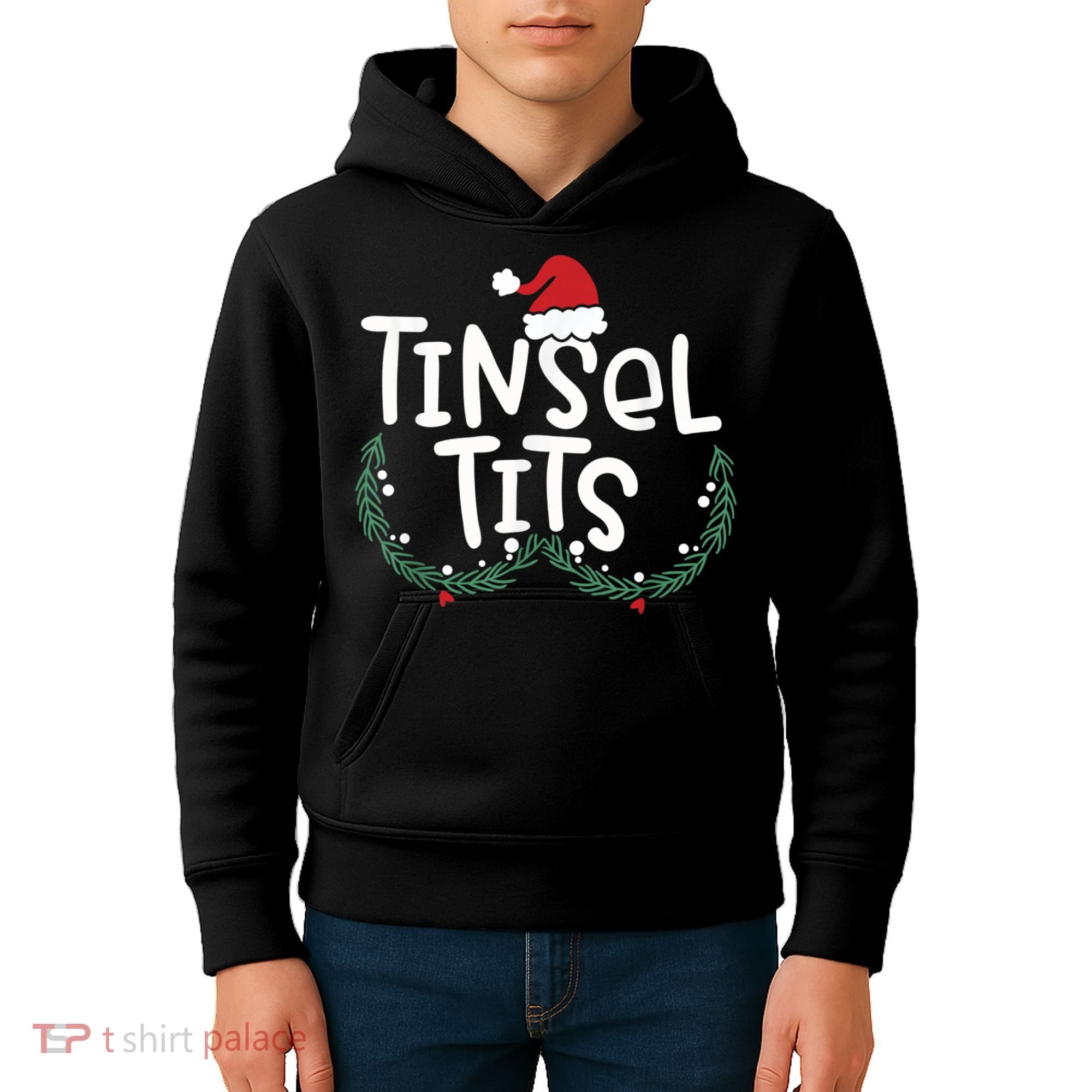 Jingle Balls Tinsel Tits Couples Christmas Matching Couple Kids Hoodie