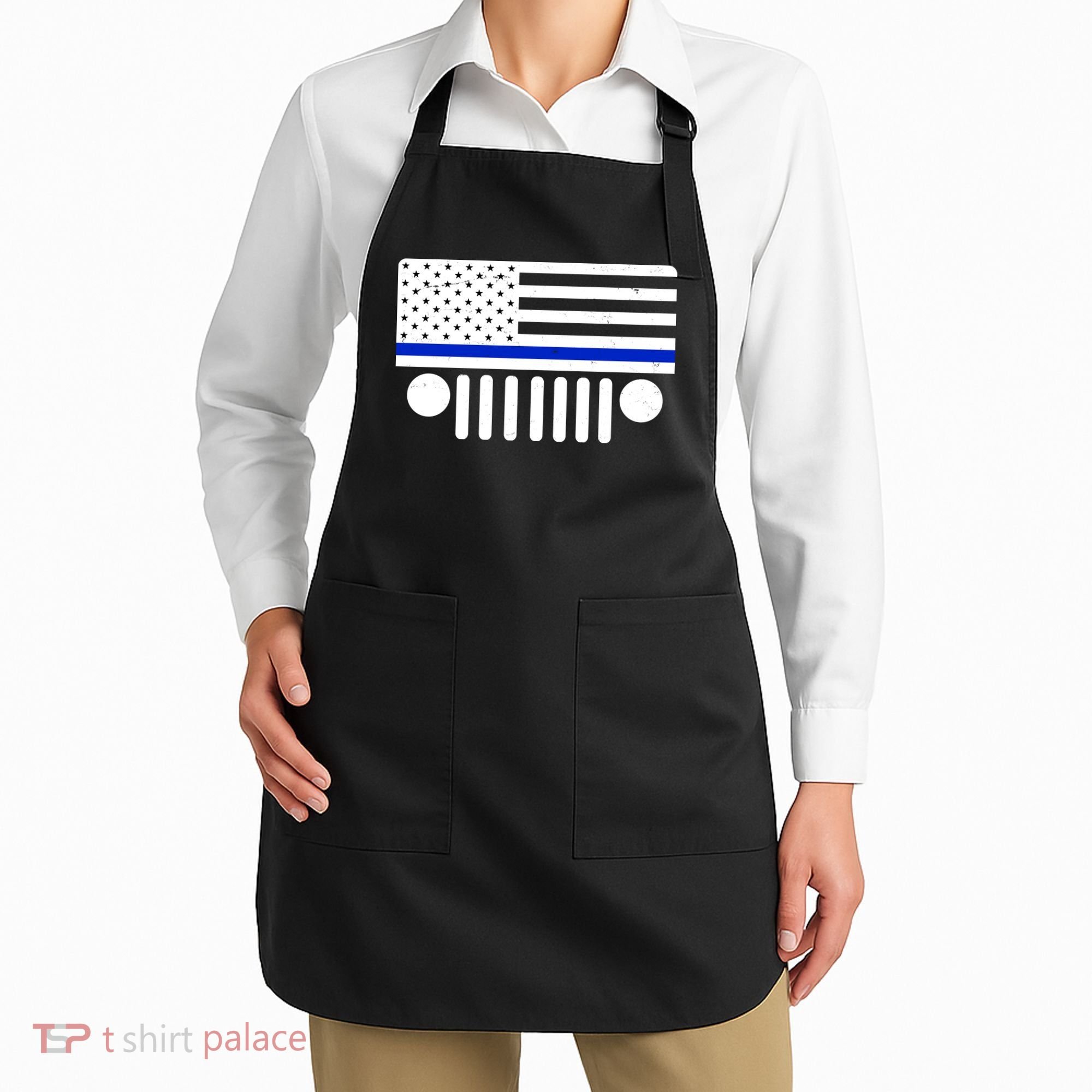 Blue Thin Line American Flag Car Off Roading Apron