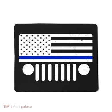 Blue Thin Line American Flag Car Off Roading Mousepad