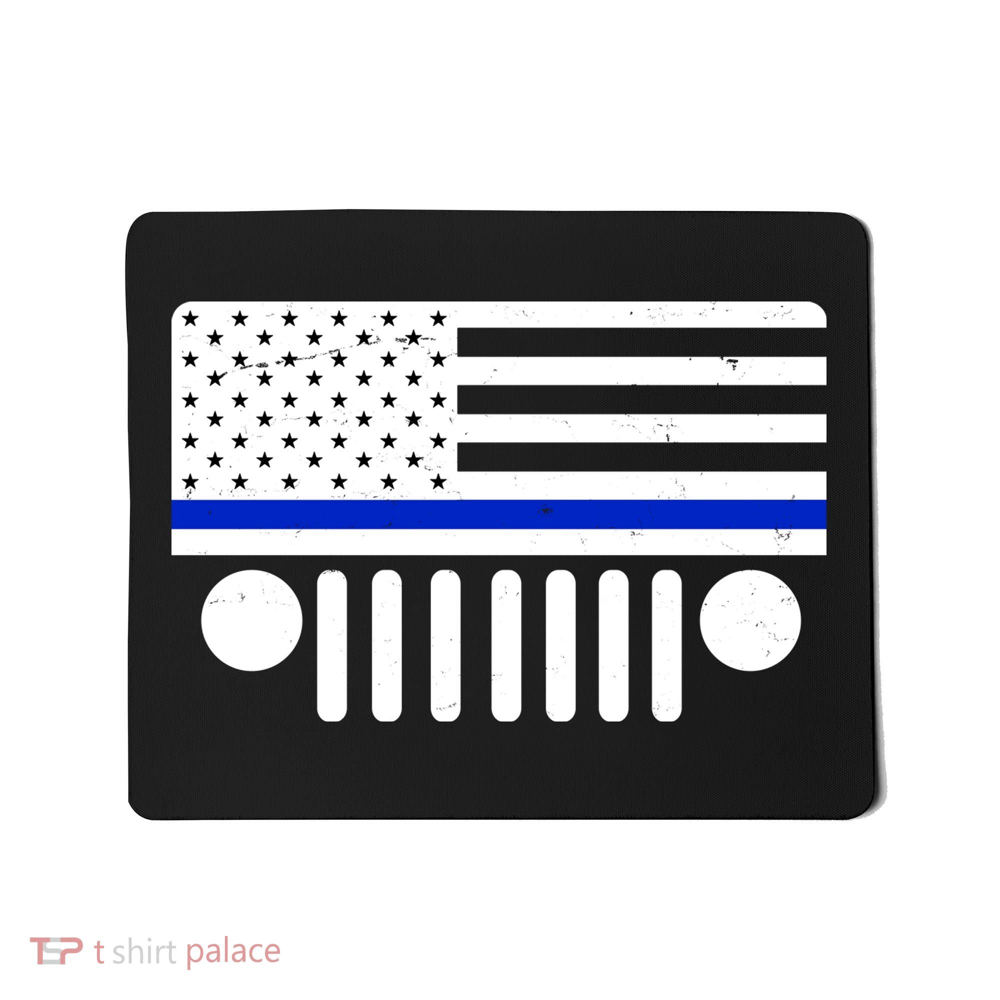Blue Thin Line American Flag Car Off Roading Mousepad