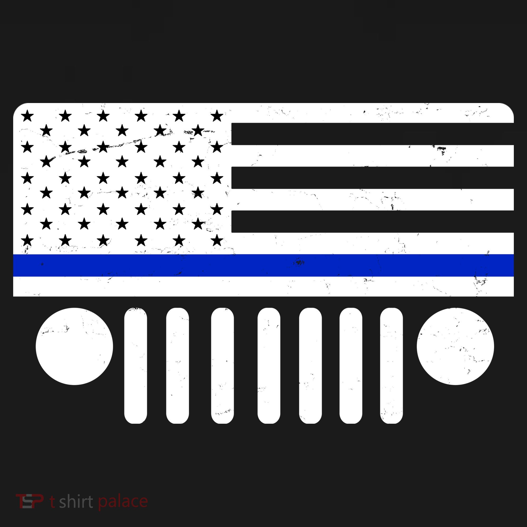 Blue Thin Line American Flag Car Off Roading Mousepad