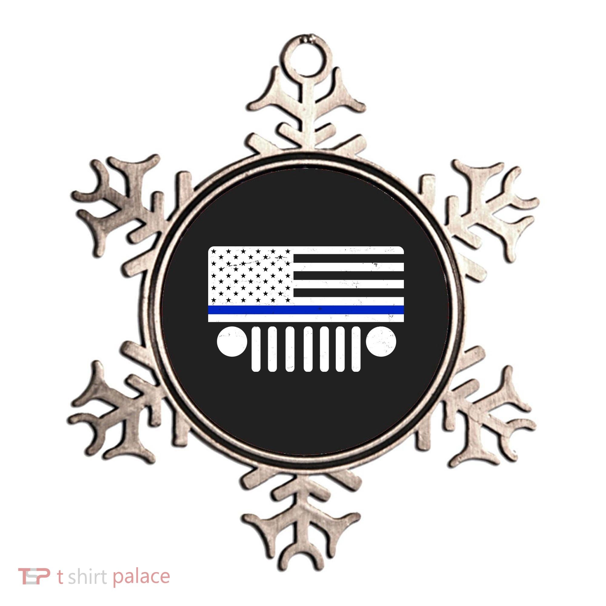 Blue Thin Line American Flag Car Off Roading Ornament