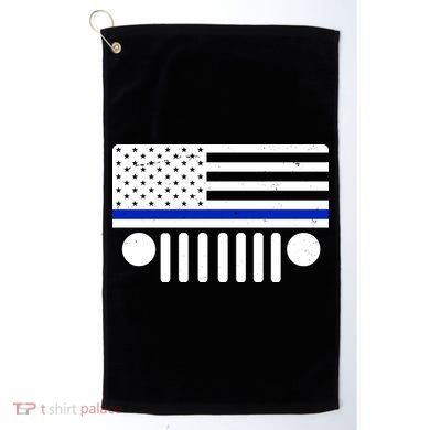 Blue Thin Line American Flag Car Off Roading Golf Towel