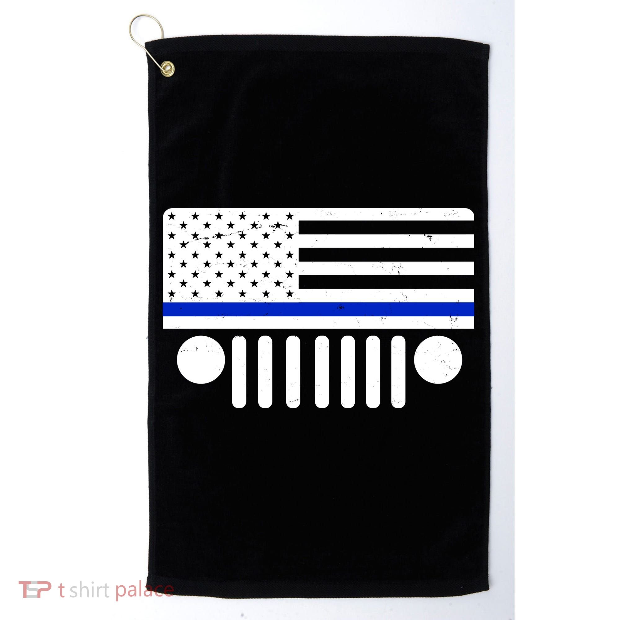 Blue Thin Line American Flag Car Off Roading Golf Towel