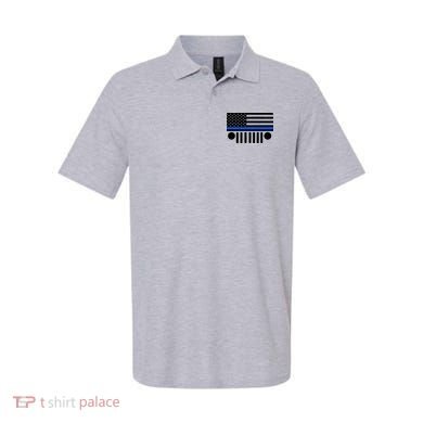 Blue Thin Line American Flag Car Off Roading Polo