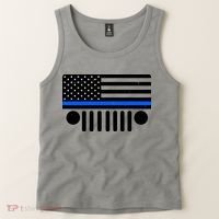 Blue Thin Line American Flag Car Off Roading Tank Top thumb 2