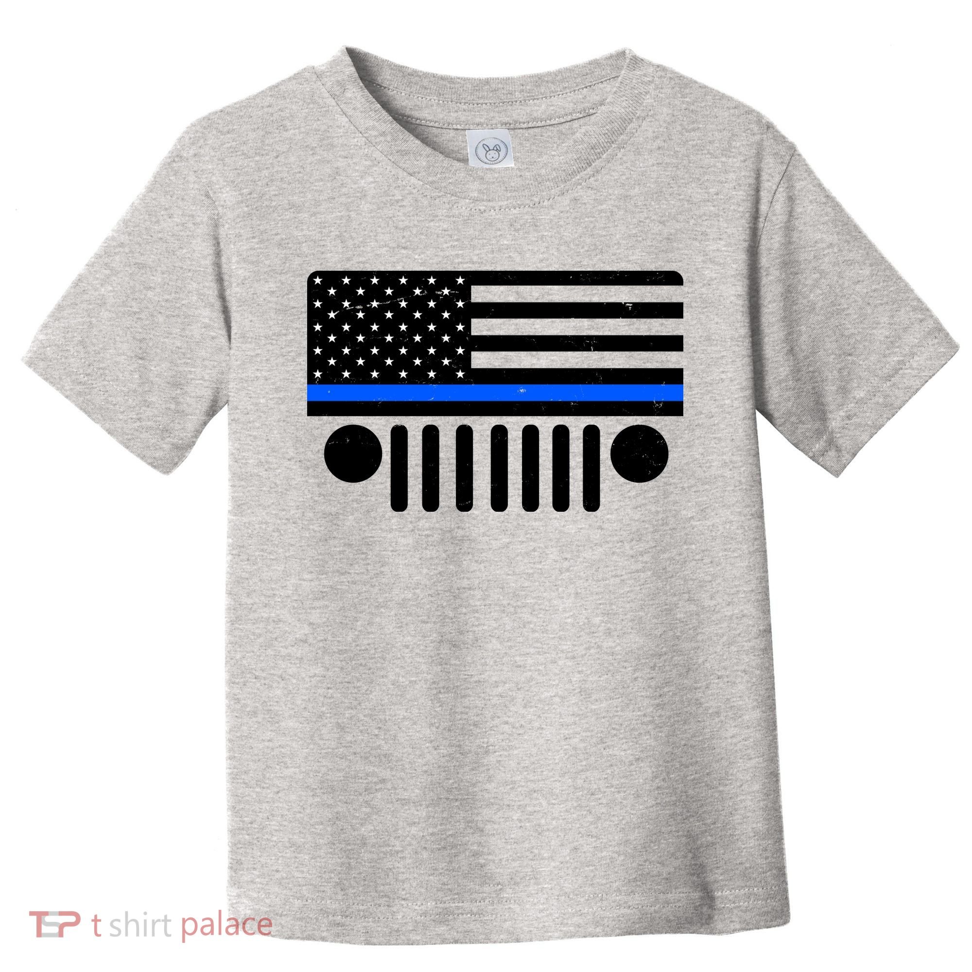 Blue Thin Line American Flag Car Off Roading Toddler T-Shirt