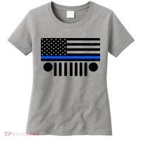 Blue Thin Line American Flag Car Off Roading Women's T-Shirt thumb 0