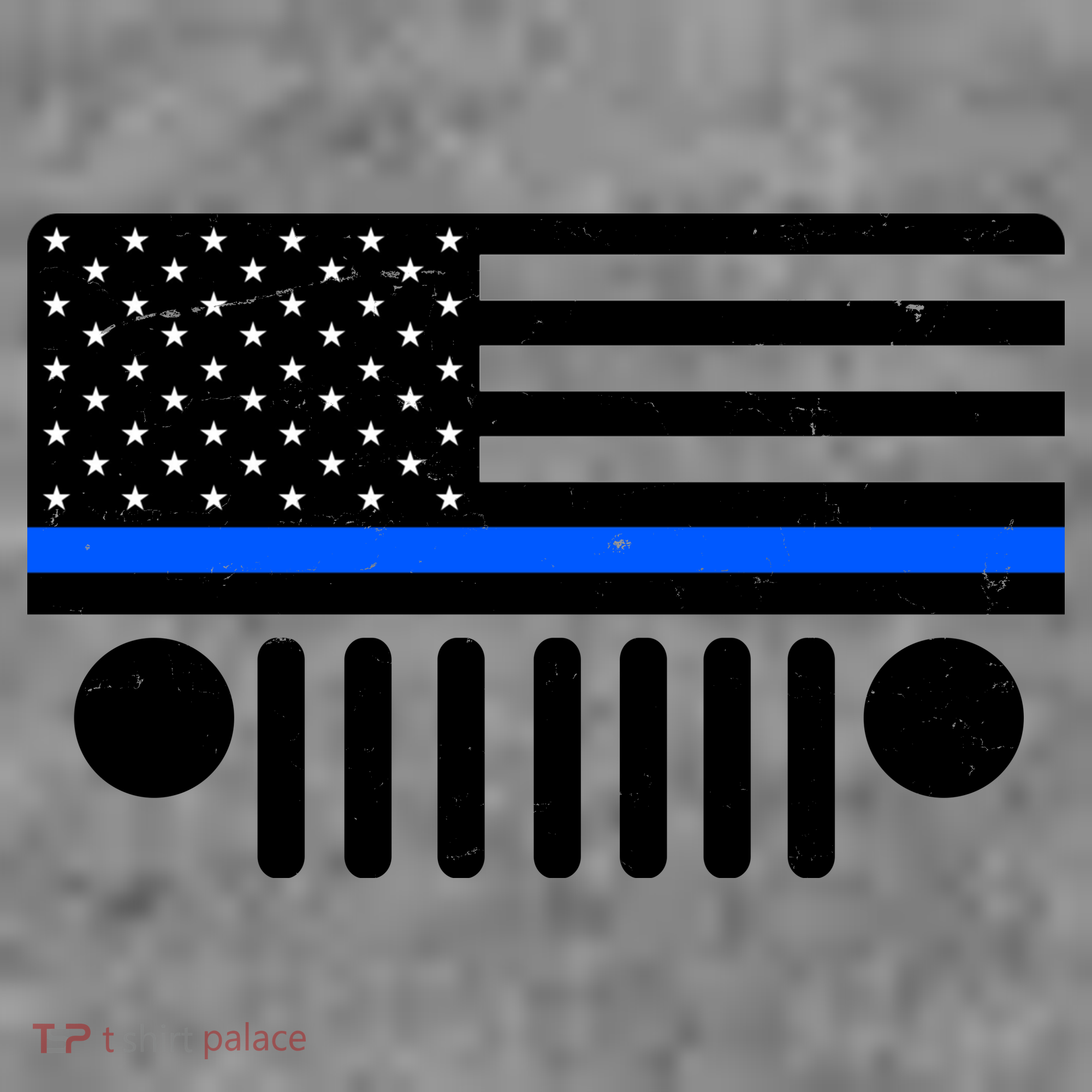 Blue Thin Line American Flag Car Off Roading Kids Sweatshirt