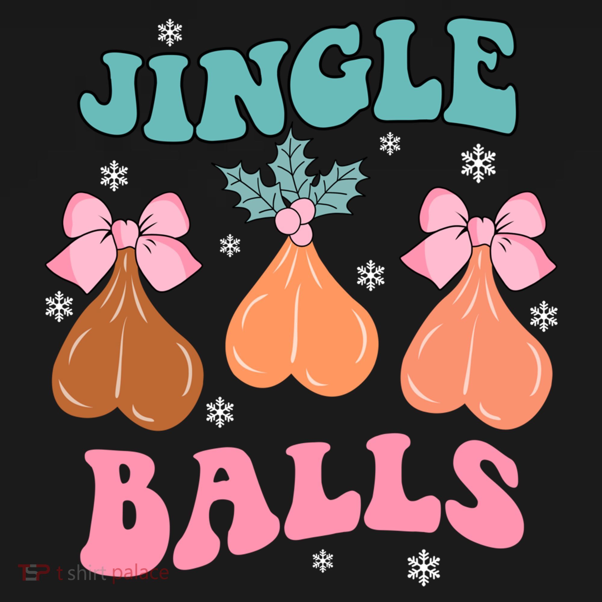 Jingle Balls Tinsel Tits Groovy Retro Xmas Holiday Christmas Gift Women's Hoodie