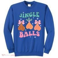 Jingle Balls Tinsel Tits Groovy Retro Xmas Holiday Christmas Gift Sweatshirt thumb 0
