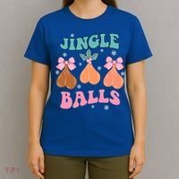 Jingle Balls Tinsel Tits Groovy Retro Xmas Holiday Christmas Gift T-Shirt thumb 4