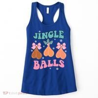 Jingle Balls Tinsel Tits Groovy Retro Xmas Holiday Christmas Gift Women's Tank Top thumb 0