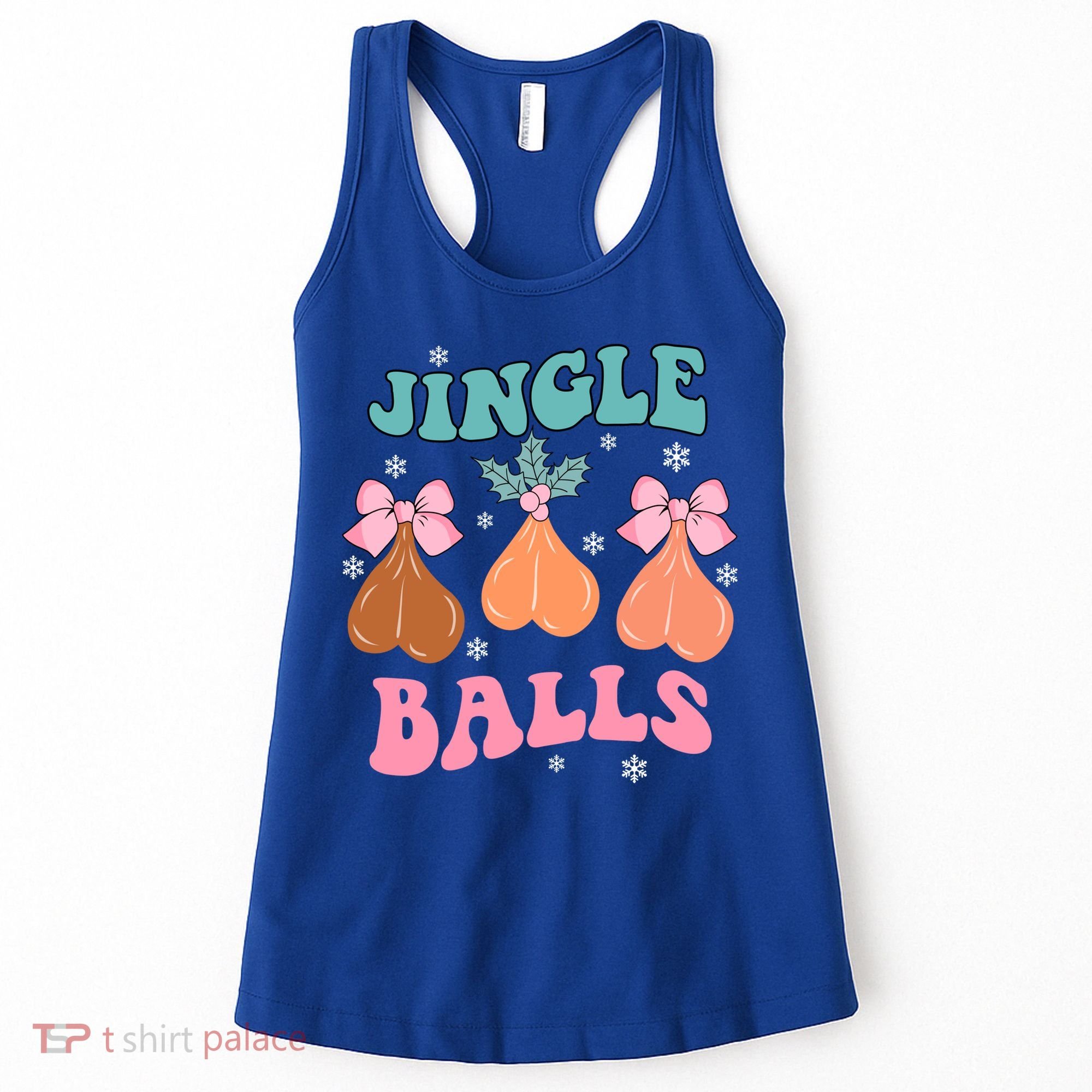 Jingle Balls Tinsel Tits Groovy Retro Xmas Holiday Christmas Gift Women's Tank Top