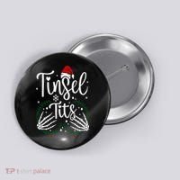 Jingle Balls Tinsel Tits Matching Christmas Couples Button thumb 0