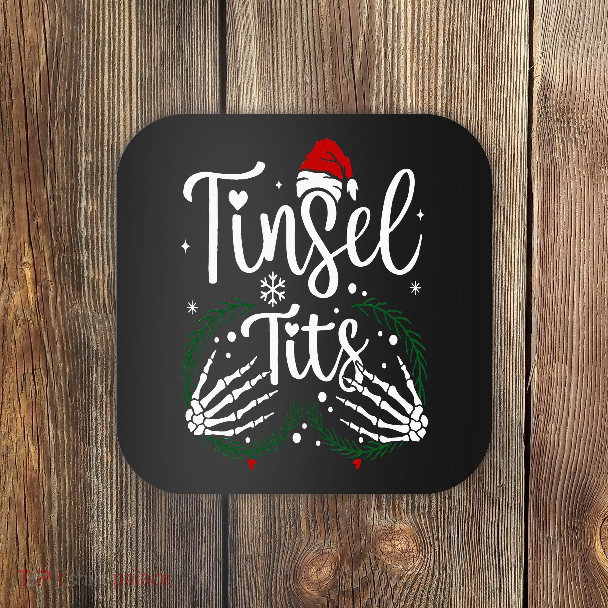 Jingle Balls Tinsel Tits Matching Christmas Couples Coaster