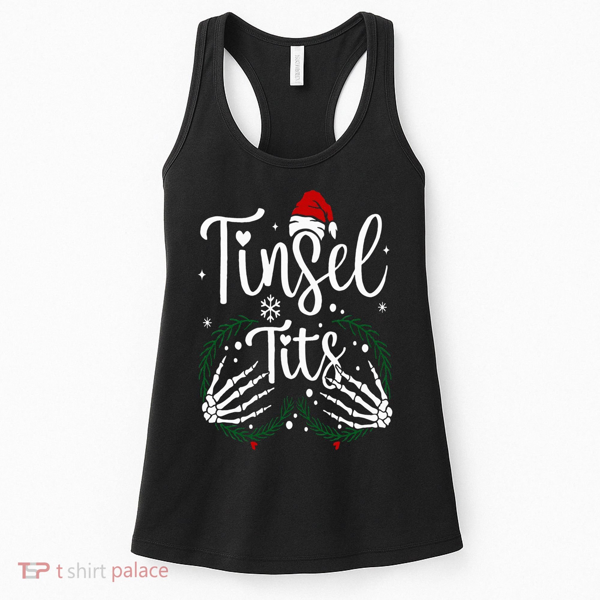 Jingle Balls Tinsel Tits Matching Christmas Couples Women's Tank Top