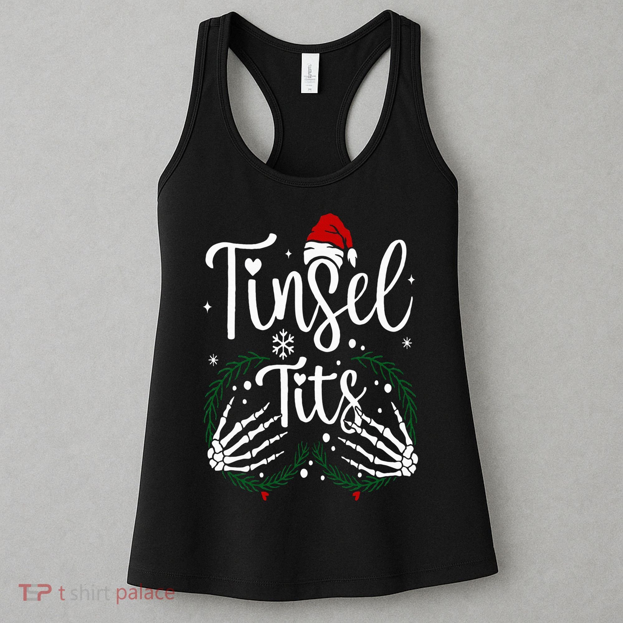 Jingle Balls Tinsel Tits Matching Christmas Couples Women's Tank Top