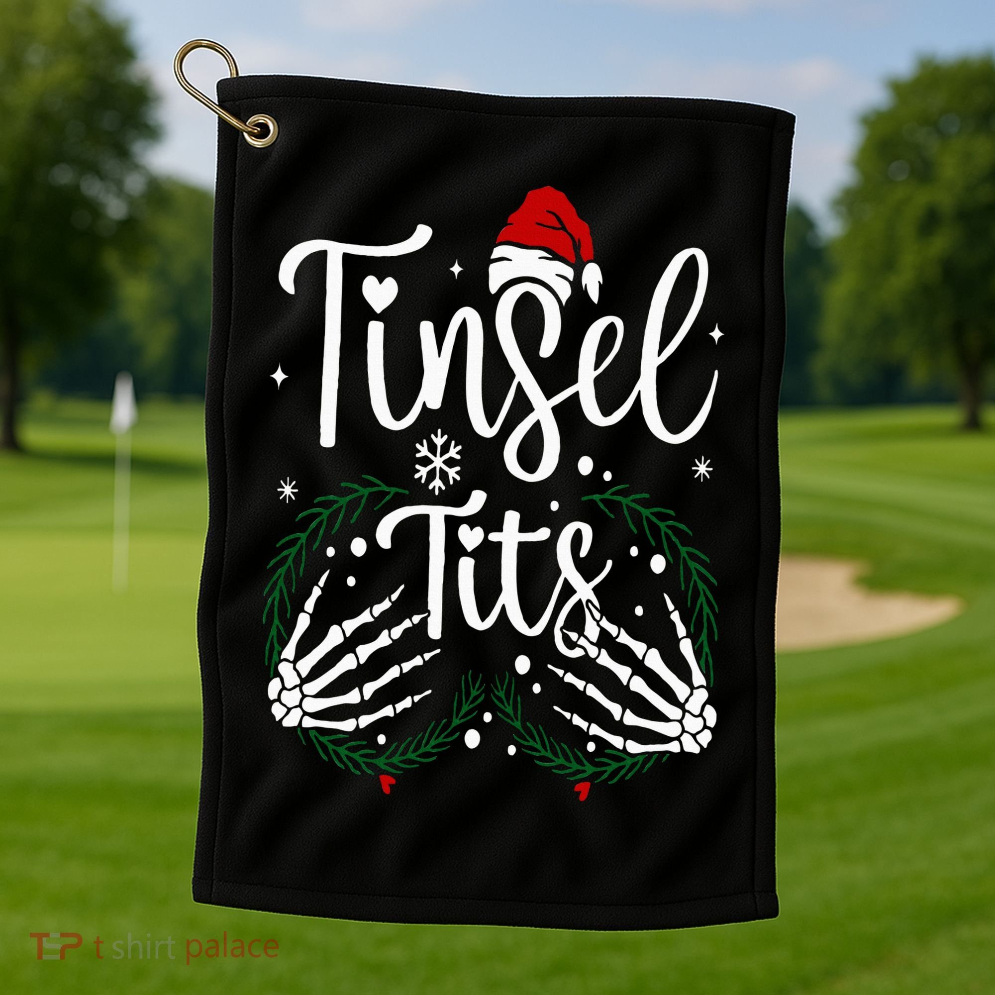 Jingle Balls Tinsel Tits Matching Christmas Couples Golf Towel