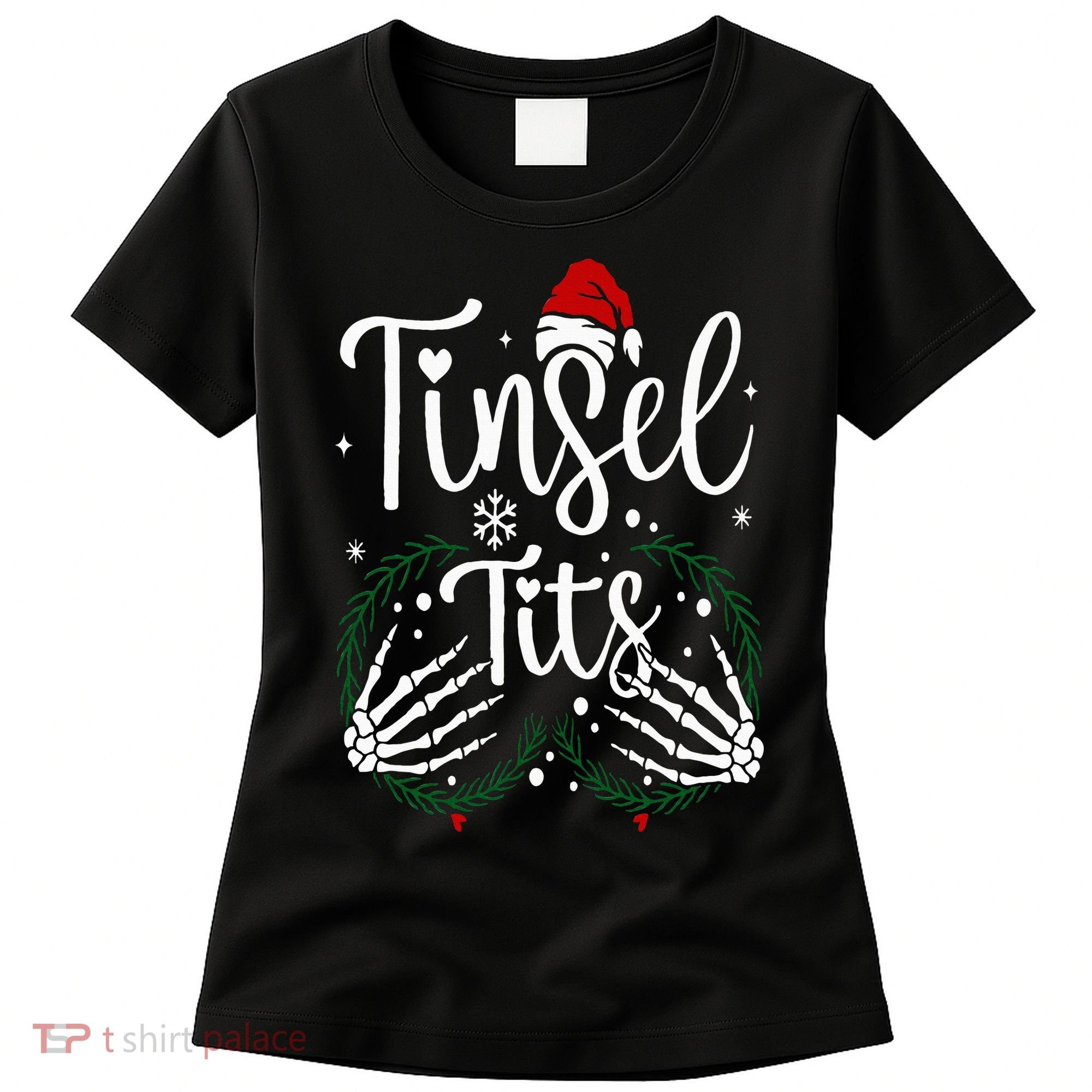 Jingle Balls Tinsel Tits Matching Christmas Couples Women's T-Shirt
