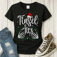 Jingle Balls Tinsel Tits Matching Christmas Couples Women's T-Shirt thumb 3
