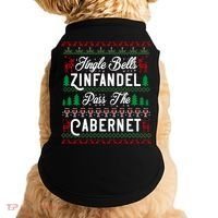Jingle Bells Zinfandel Pass The Cabernet Ugly Christmas Wine Gift Doggie Tank thumb 0