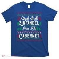 Jingle Bells Zinfandel Pass The Cabernet Ugly Christmas Wine Gift T-Shirt thumb 0