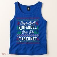 Jingle Bells Zinfandel Pass The Cabernet Ugly Christmas Wine Gift Tank Top thumb 2