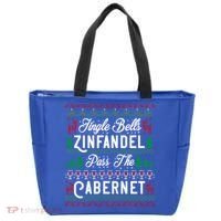 Jingle Bells Zinfandel Pass The Cabernet Ugly Christmas Wine Gift Tote Bag thumb 0