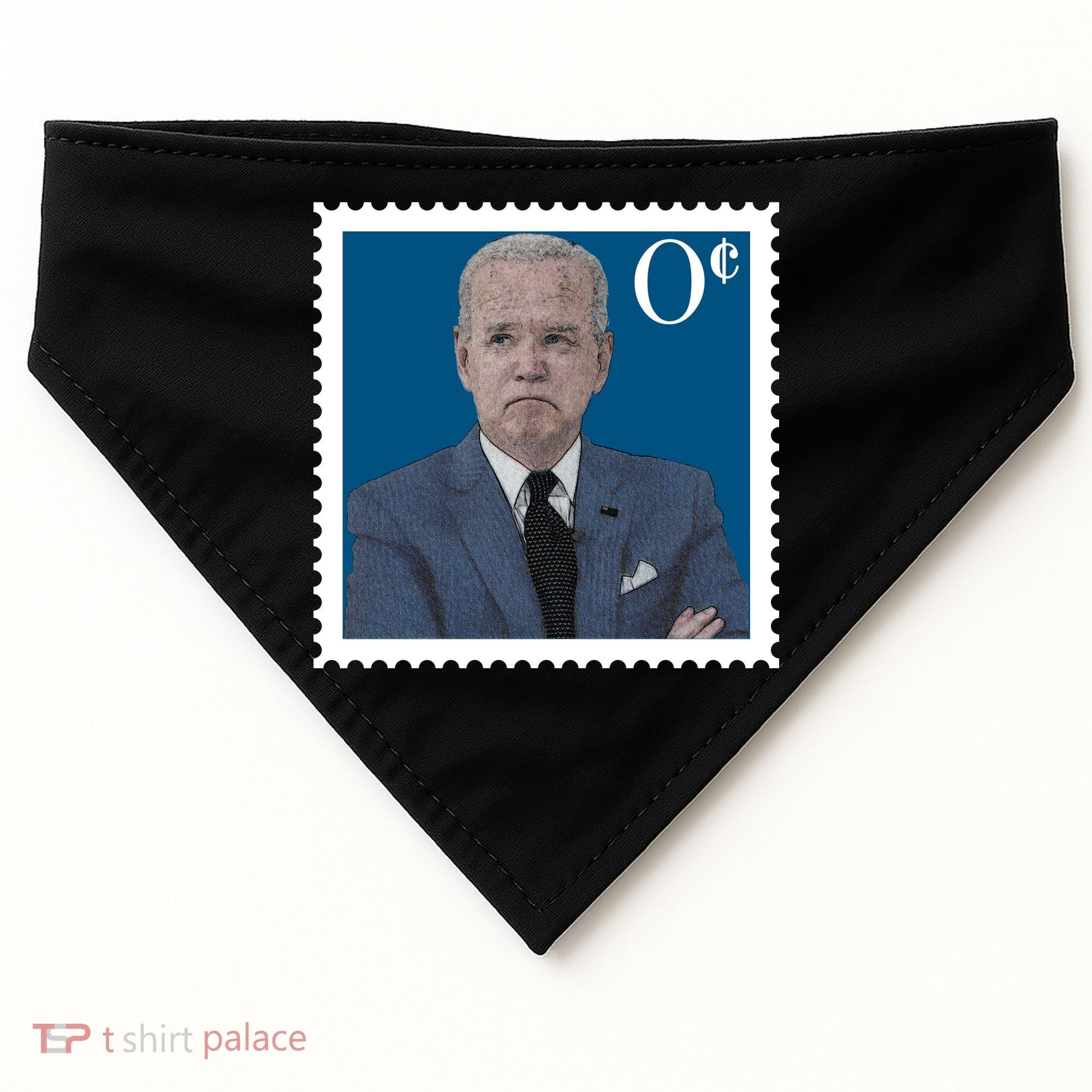 Joe Biden Zero Cents Stamp 0 Funny Worthless President USA-Made Doggie Bandana