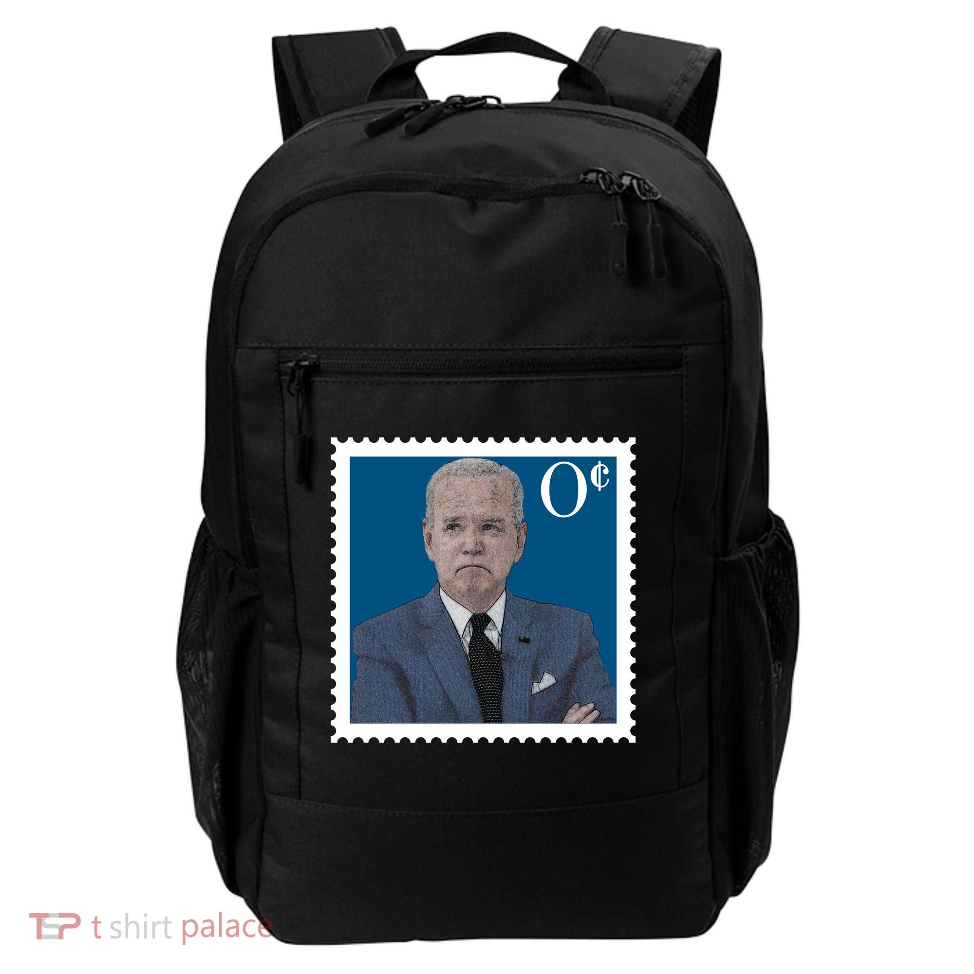Joe Biden Zero Cents Stamp 0 Funny Worthless President Backpack