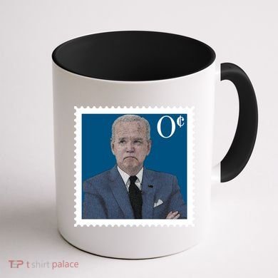 Joe Biden Zero Cents Stamp 0 Funny Worthless President Coffee Mug back