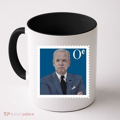 Joe Biden Zero Cents Stamp 0 Funny Worthless President Coffee Mug