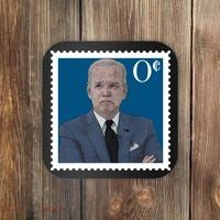 Joe Biden Zero Cents Stamp 0 Funny Worthless President Coaster thumb 0